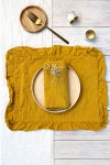 Ruffled Linen Cloth Table Placemats