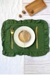 Ruffled Linen Cloth Table Placemats