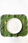Ruffled Linen Cloth Table Placemats