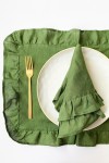 Ruffled Linen Cloth Table Placemats