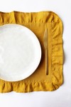 Ruffled Linen Cloth Table Placemats