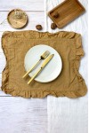 Ruffled Linen Cloth Table Placemats