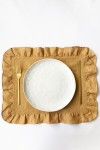 Ruffled Linen Cloth Table Placemats