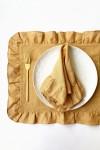 Ruffled linen table placemats 
