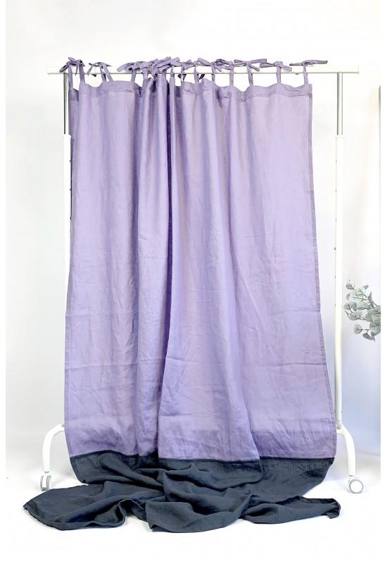 Color Block Linen Curtain Panels