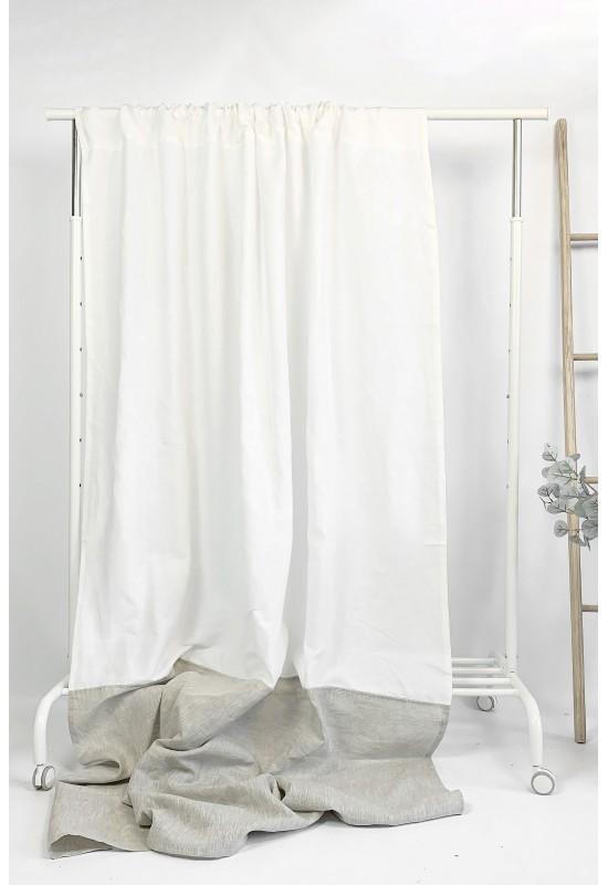 Color Block Linen Curtain Panels