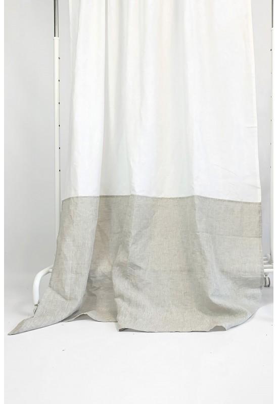 Color block Linen curtain panels