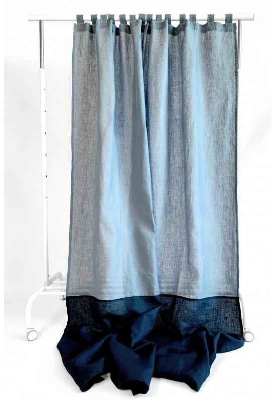 Color Block Linen Curtain Panels
