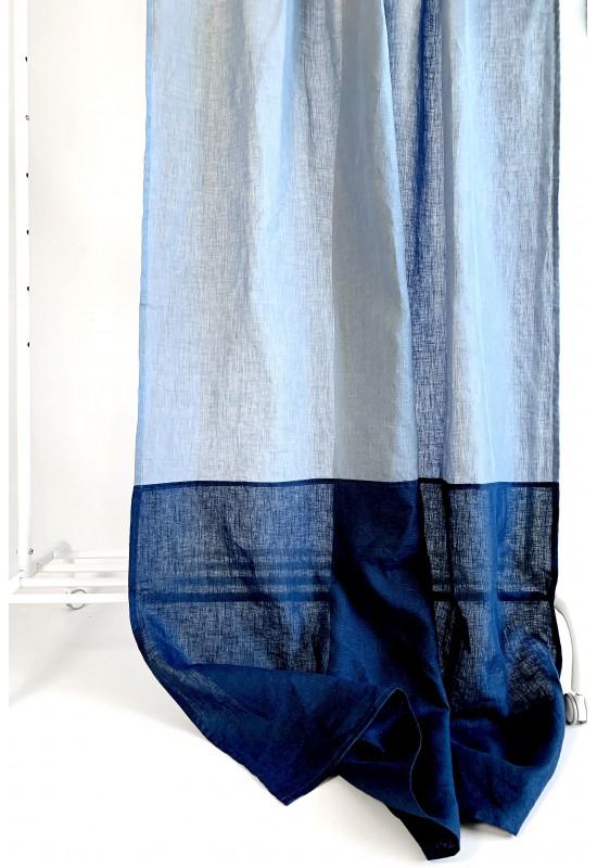 Color Block Linen Curtain Panels