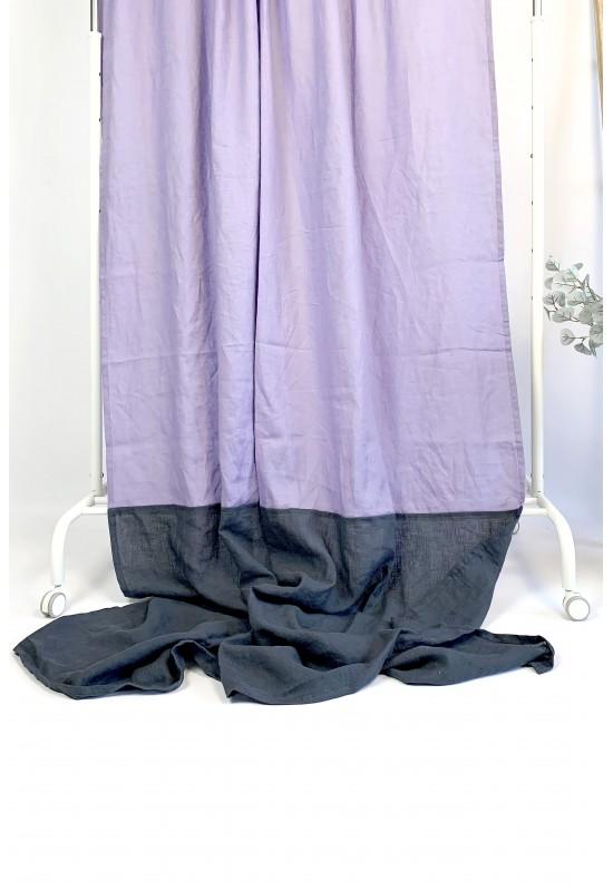 Color Block Linen Curtain Panels