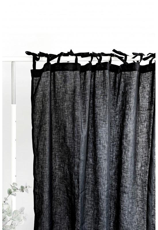 Color Block Linen Curtain Panels