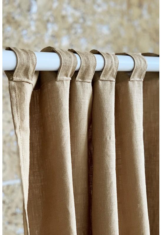 Color Block Linen Curtain Panels
