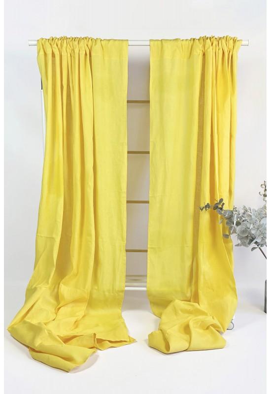 Linen curtain panels Long Wide Rod pocket Tab Ties