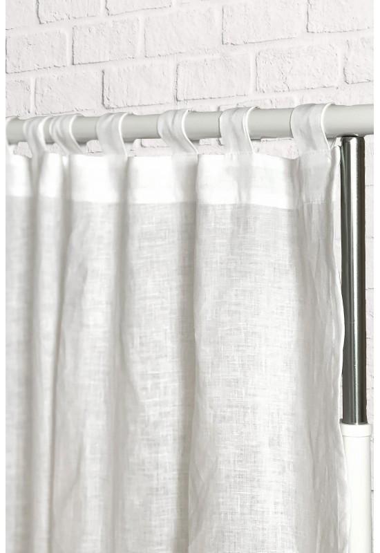 Tab top linen curtain panels Long Wide Semi sheer 