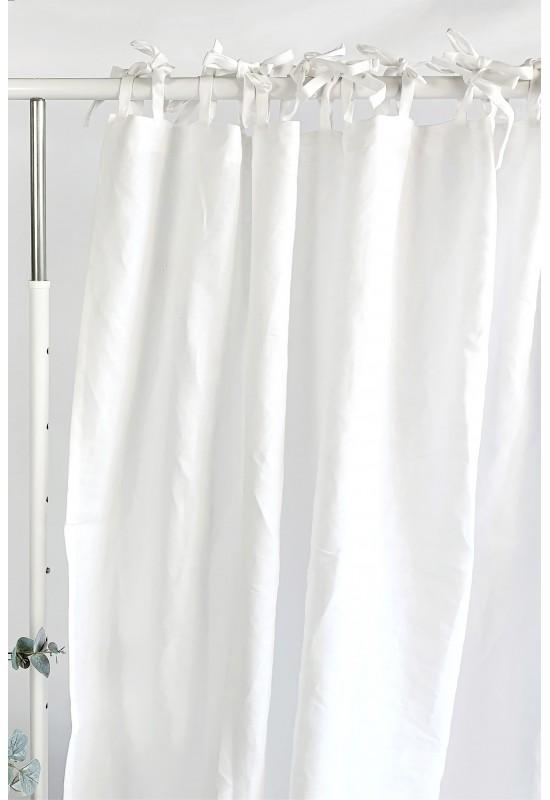 Tie top linen curtain panels Long Wide Semi sheer 