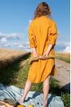 Oversized linen shirt dress Midi dress for women