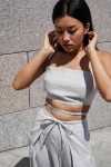 Linen tie back crop top Linen tank top Open back