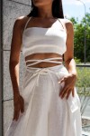 Linen tie back crop top Linen tank top Open back