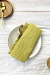 Linen cloth napkins in Chartreuse yellow 