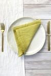 Linen cloth napkins in Chartreuse yellow 