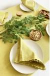 Linen cloth napkins in Chartreuse yellow 