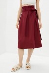 Linen wrap skirt Women midi A-line skirt belt 