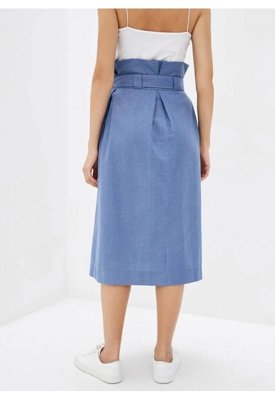 Linen wrap skirt for women Midi A-line skirt with belt 