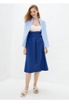 Linen wrap skirt Women midi A-line skirt belt 