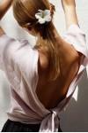 Linen wrap top Reversible crop top for women Tie front or back blouse