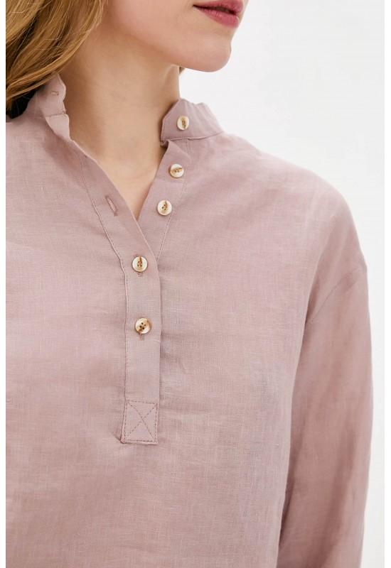 Linen shirt for women Loose linen blouse with buttons