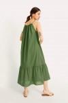 Linen summer dress for women with ruffles