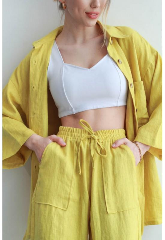Linen kimono shirt for women 
