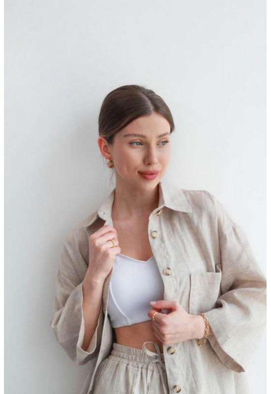Linen kimono shirt for women 