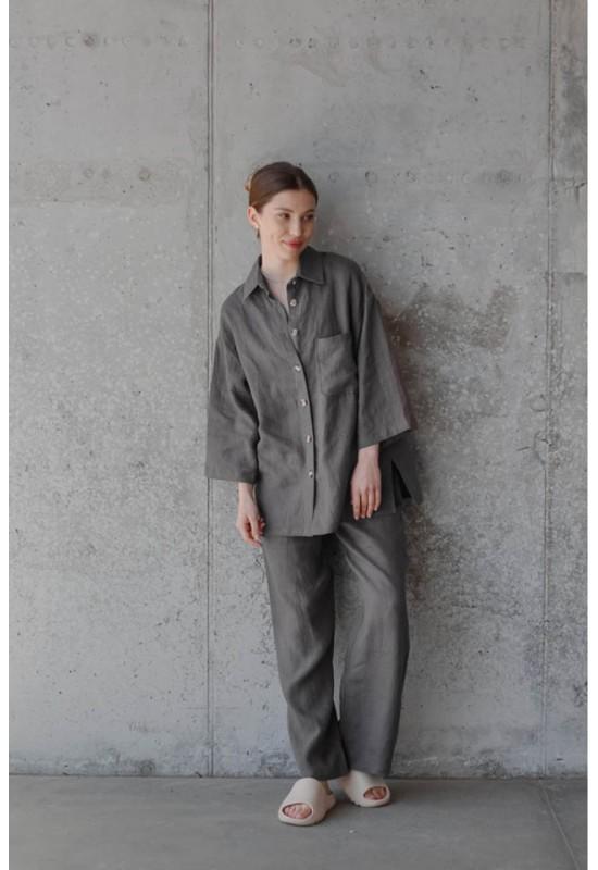Linen kimono shirt for women 