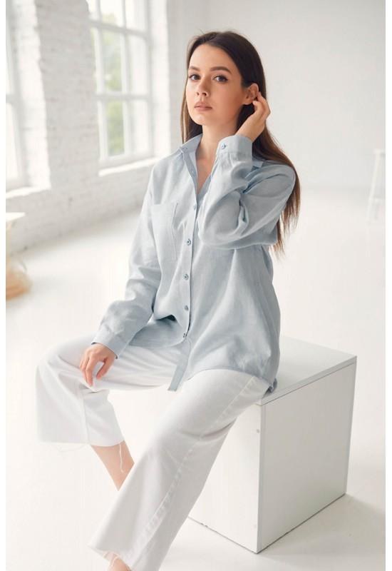 Linen shirt for women with pockets