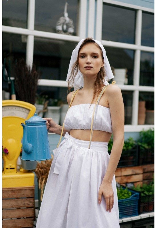 Linen spaghetti strap discount top