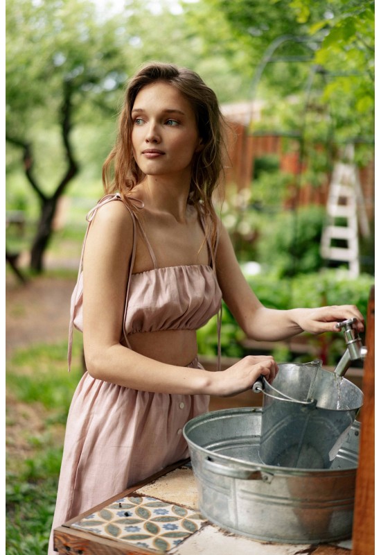 Linen Crop Top for Summer