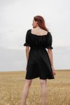 Linen dress with open shoulders for women 