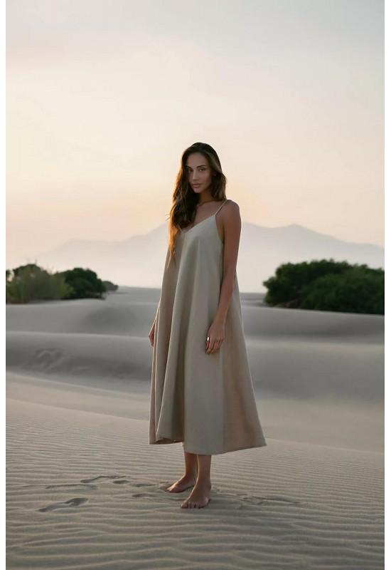 Sleeveless linen dress