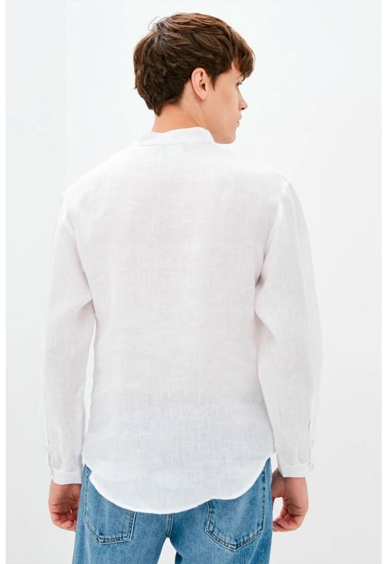 Half button linen shirt for men