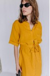 Linen shirt dress Women midi dress with buttons 