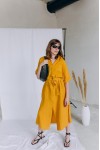 Linen shirt dress Women midi dress with buttons 