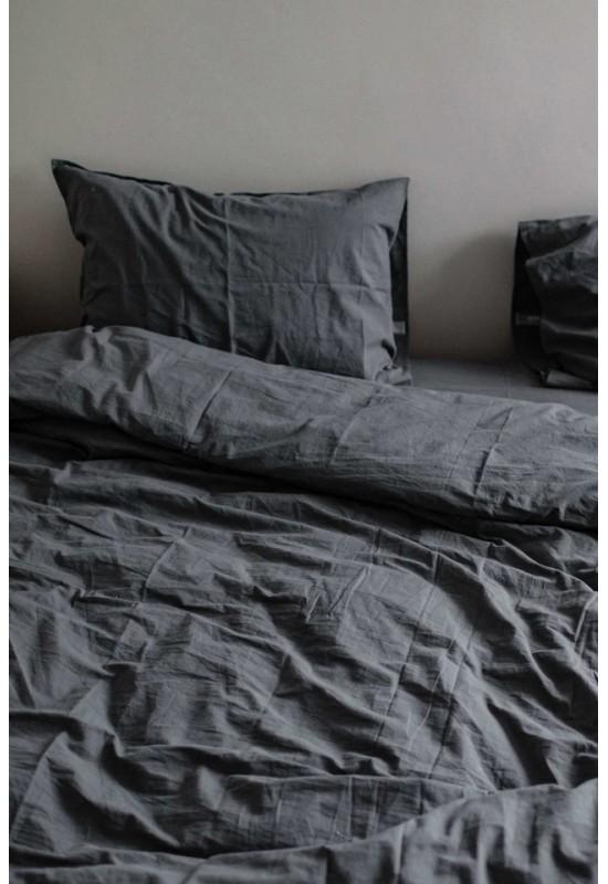 Dark gray cotton bedding set