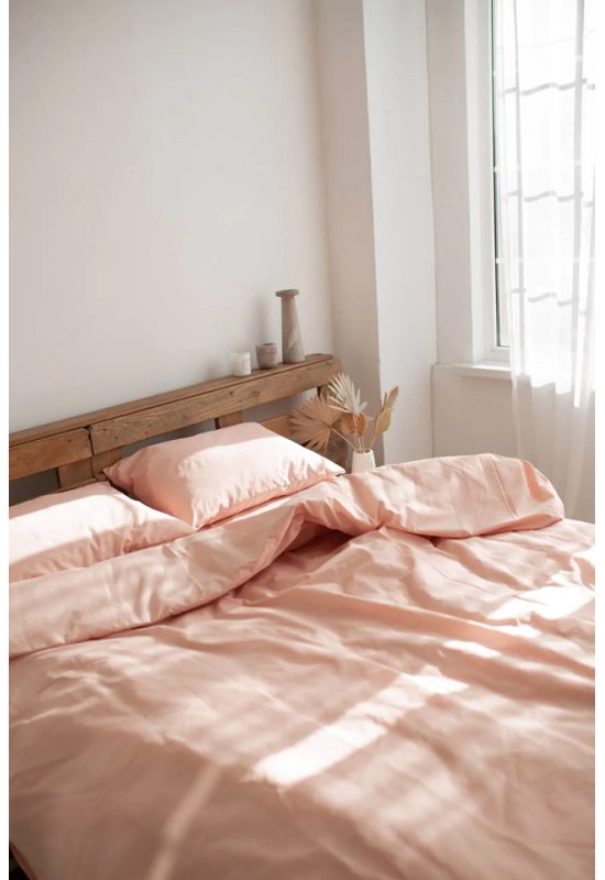 Dusty pink cotton bedding set