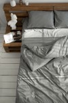 Gray cotton bedding set