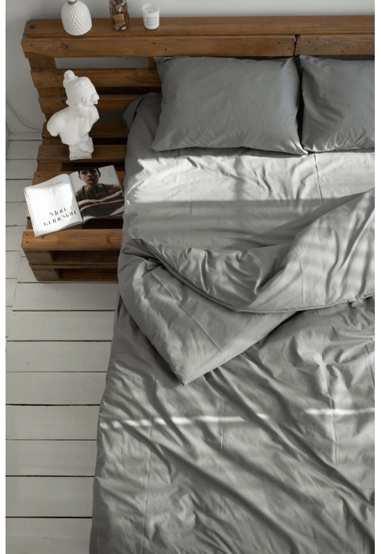 Gray cotton bedding set