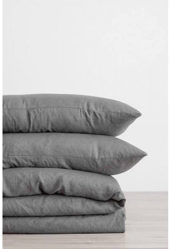 Gray cotton bedding set