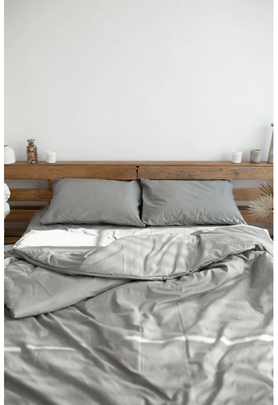 Gray cotton bedding set