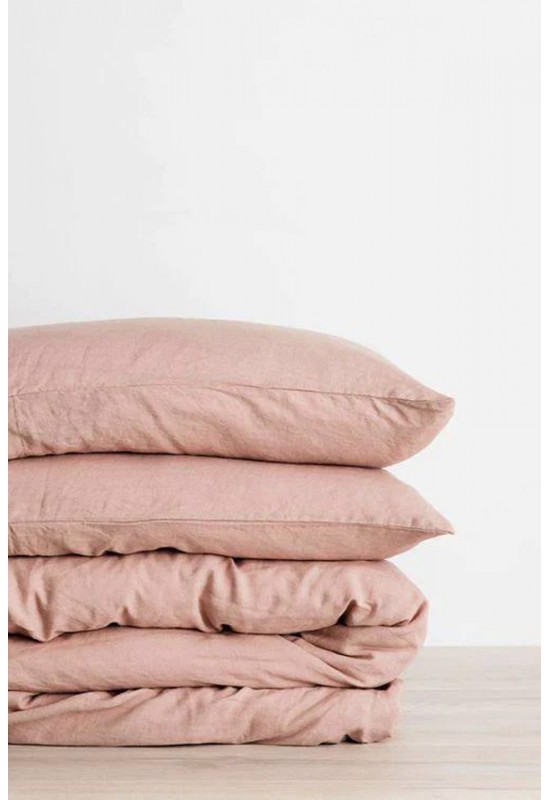 Dusty pink cotton bedding set