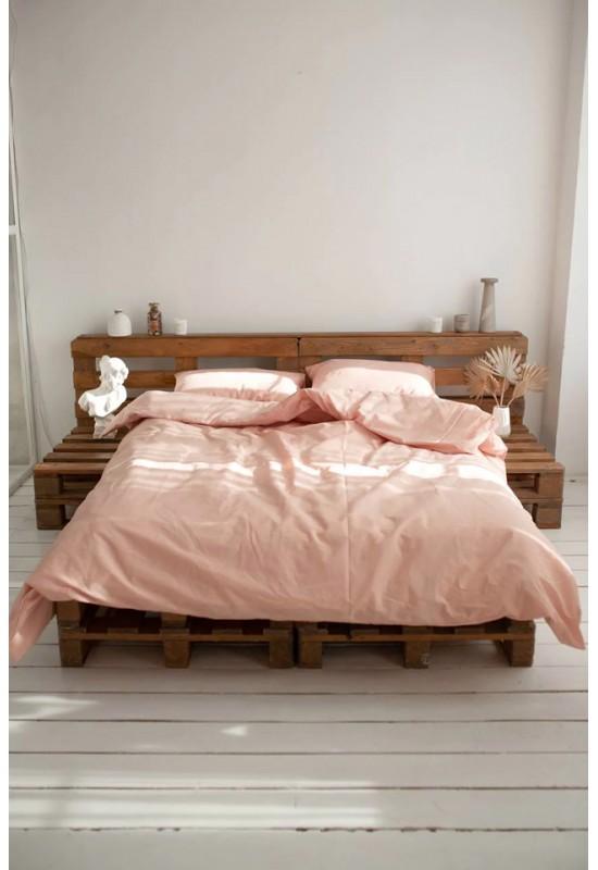 Cotton bedding set 4 pcs in Dusty pink
